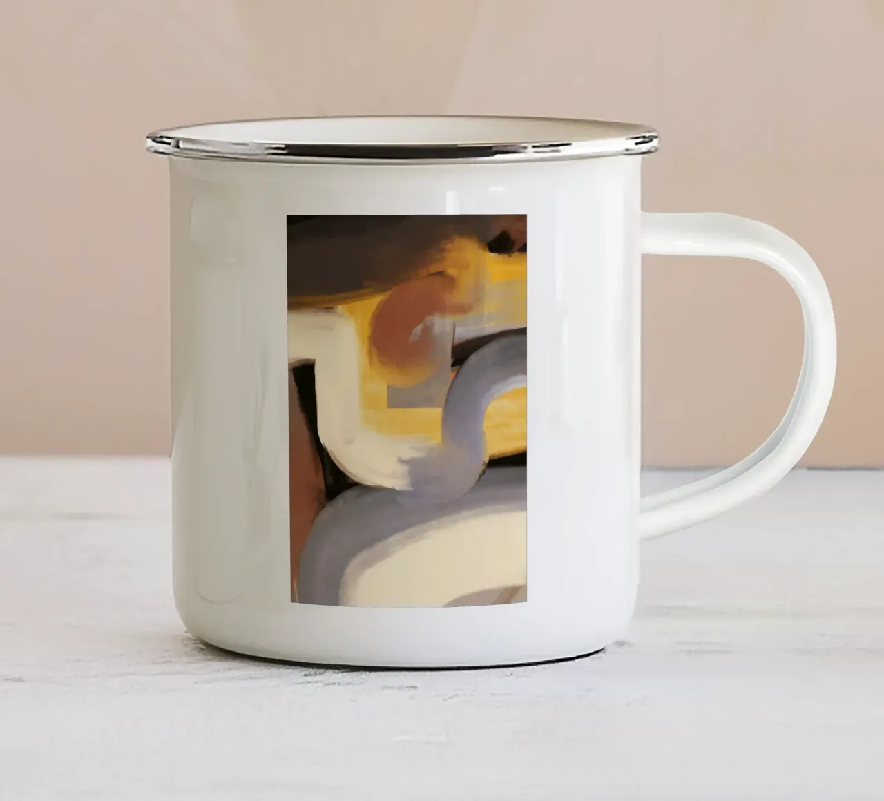 Flusso d'olio astratto 02 tazza in smalto da Little Dean