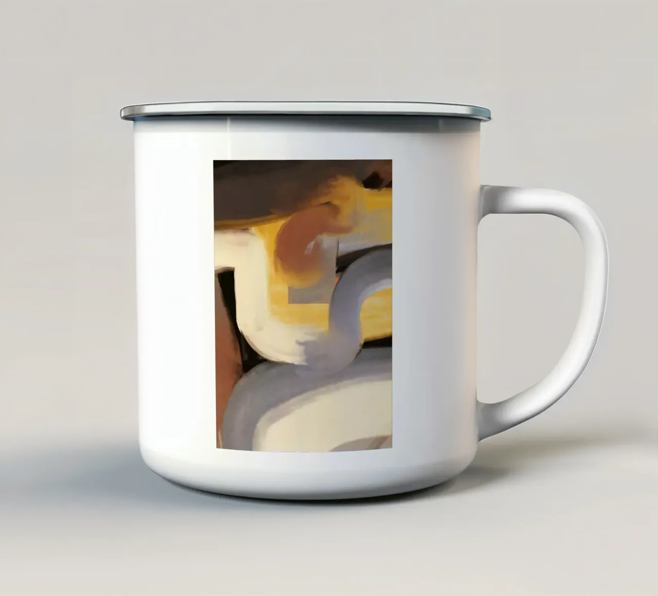 Flusso d'olio astratto 02 tazza in smalto da Little Dean