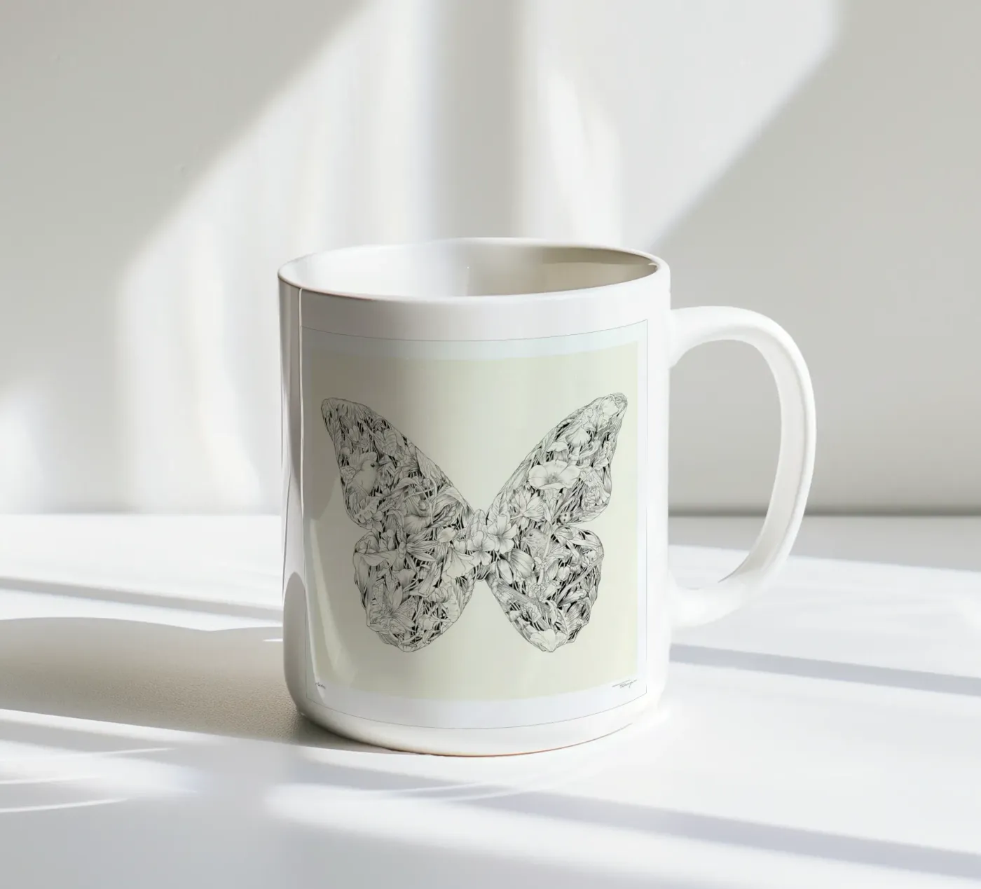 Morpho ceramic mug by Faunesque