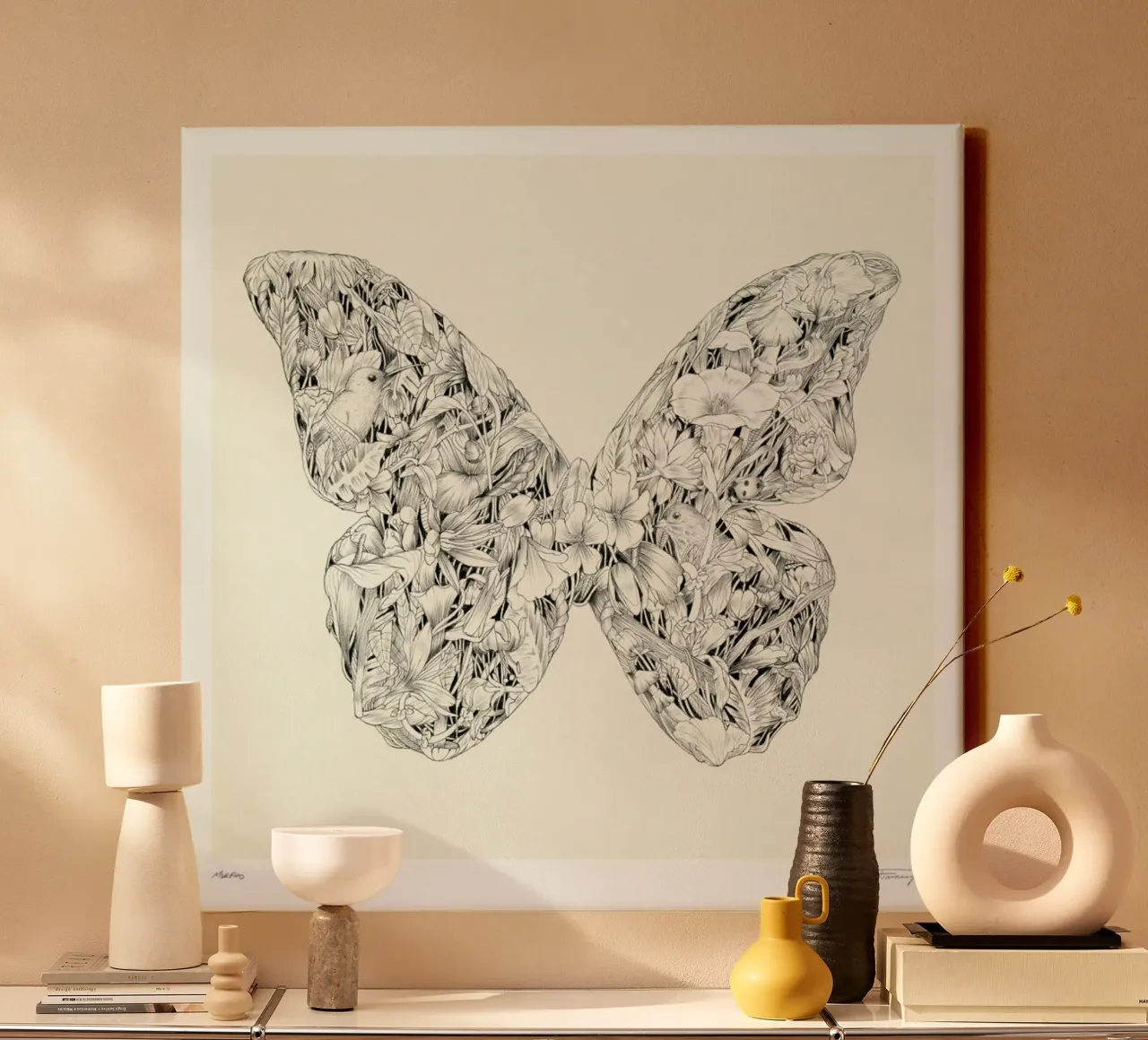 Morpho canvas with Floater frame by Faunesque