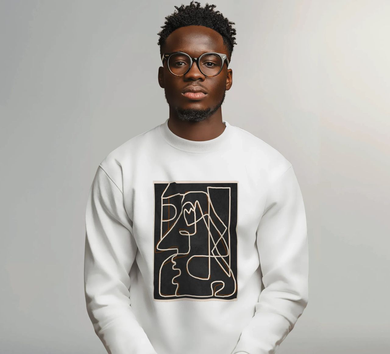 Abstract Face Sketch 1 sweatshirt by Nadjaa