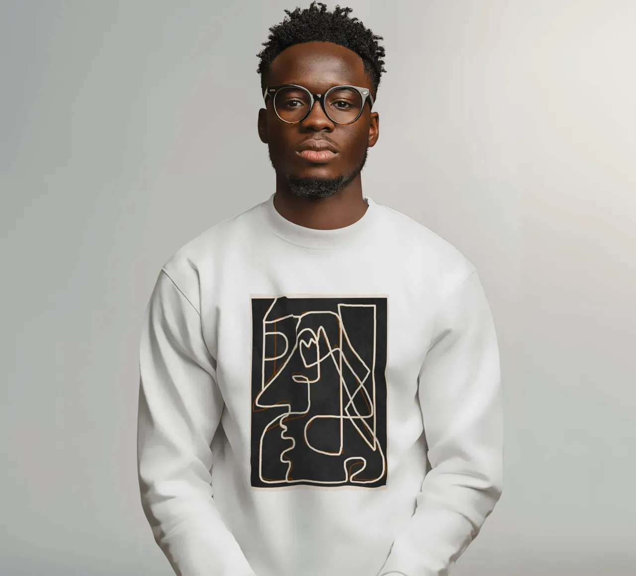 Abstract Face Sketch 1 sweatshirt by Nadjaa