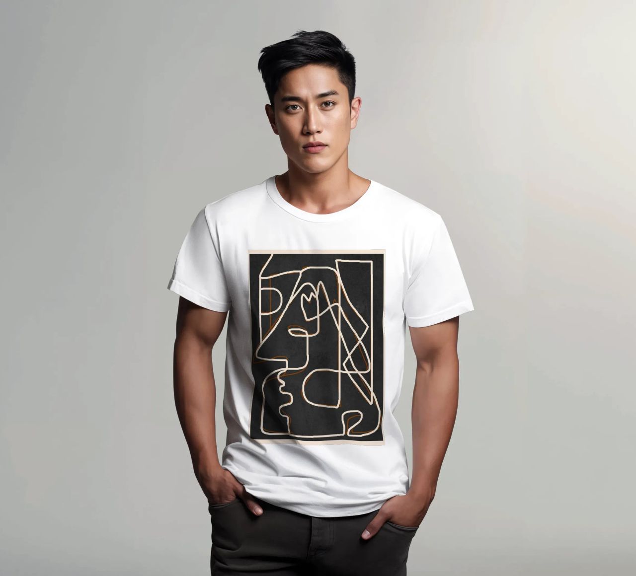 Abstract Face Sketch 1 t-shirt da Nadjaa