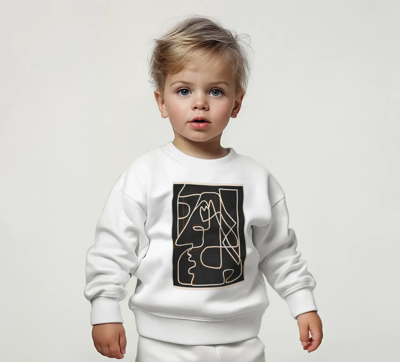 Abstract Face Sketch 1 baby sweatshirt by Nadjaa