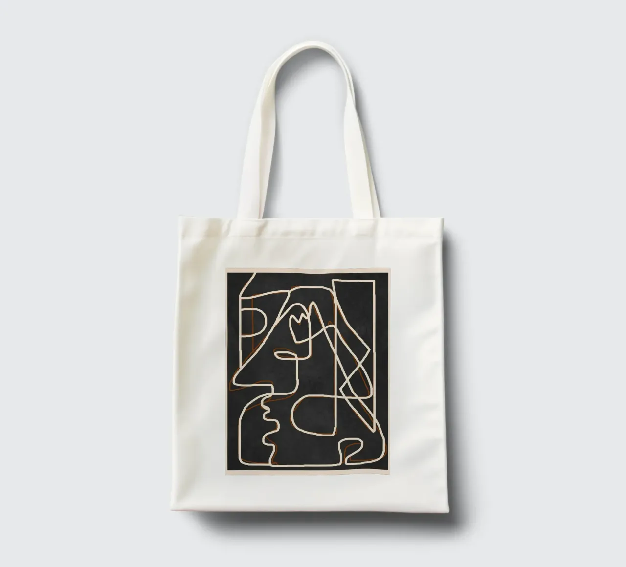 Abstract Face Sketch 1 borsa in juta da Nadjaa