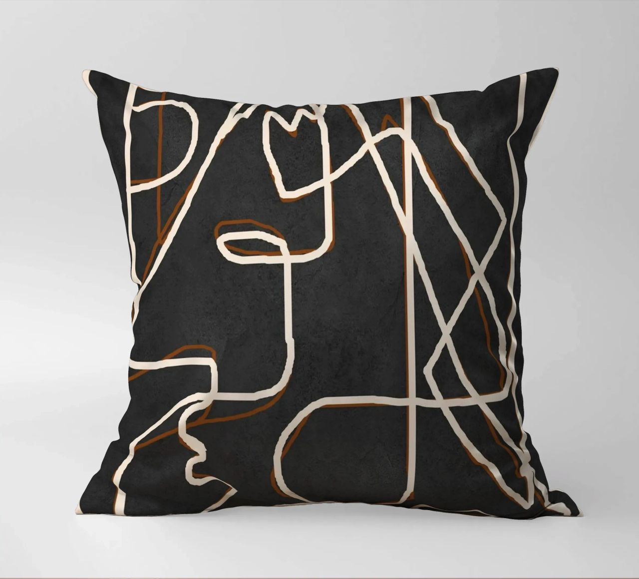 Abstract Face Sketch 1 decorative cushion by Nadjaa