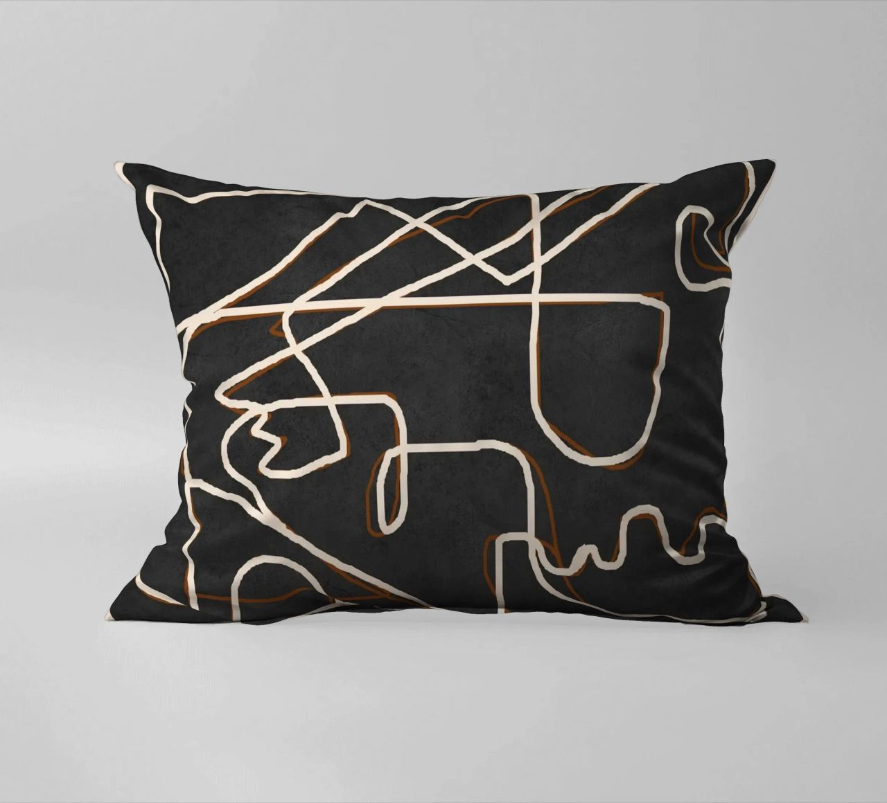Abstract Face Sketch 1 decorative cushion by Nadjaa