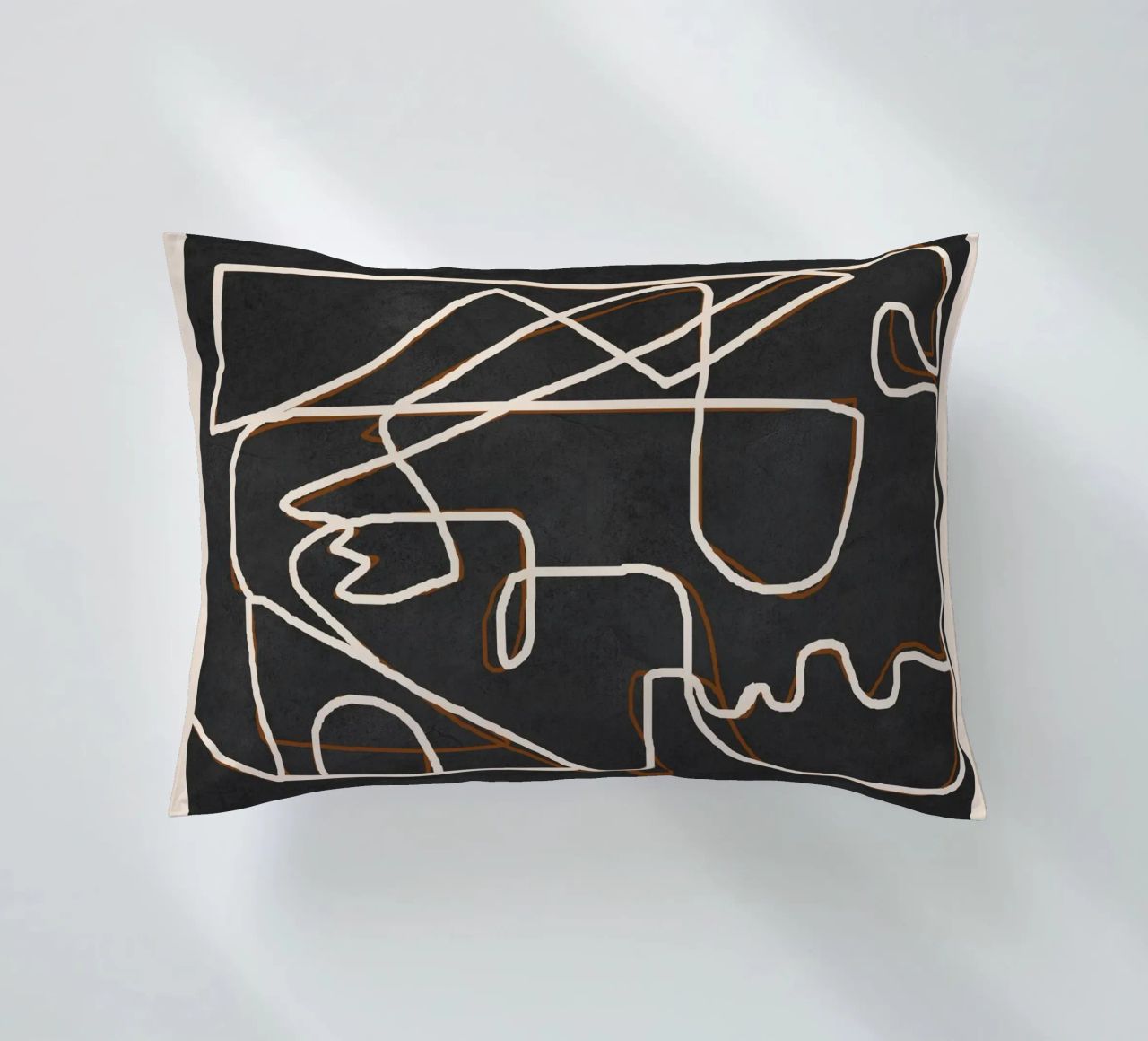 Abstract Face Sketch 1 decorative cushion by Nadjaa