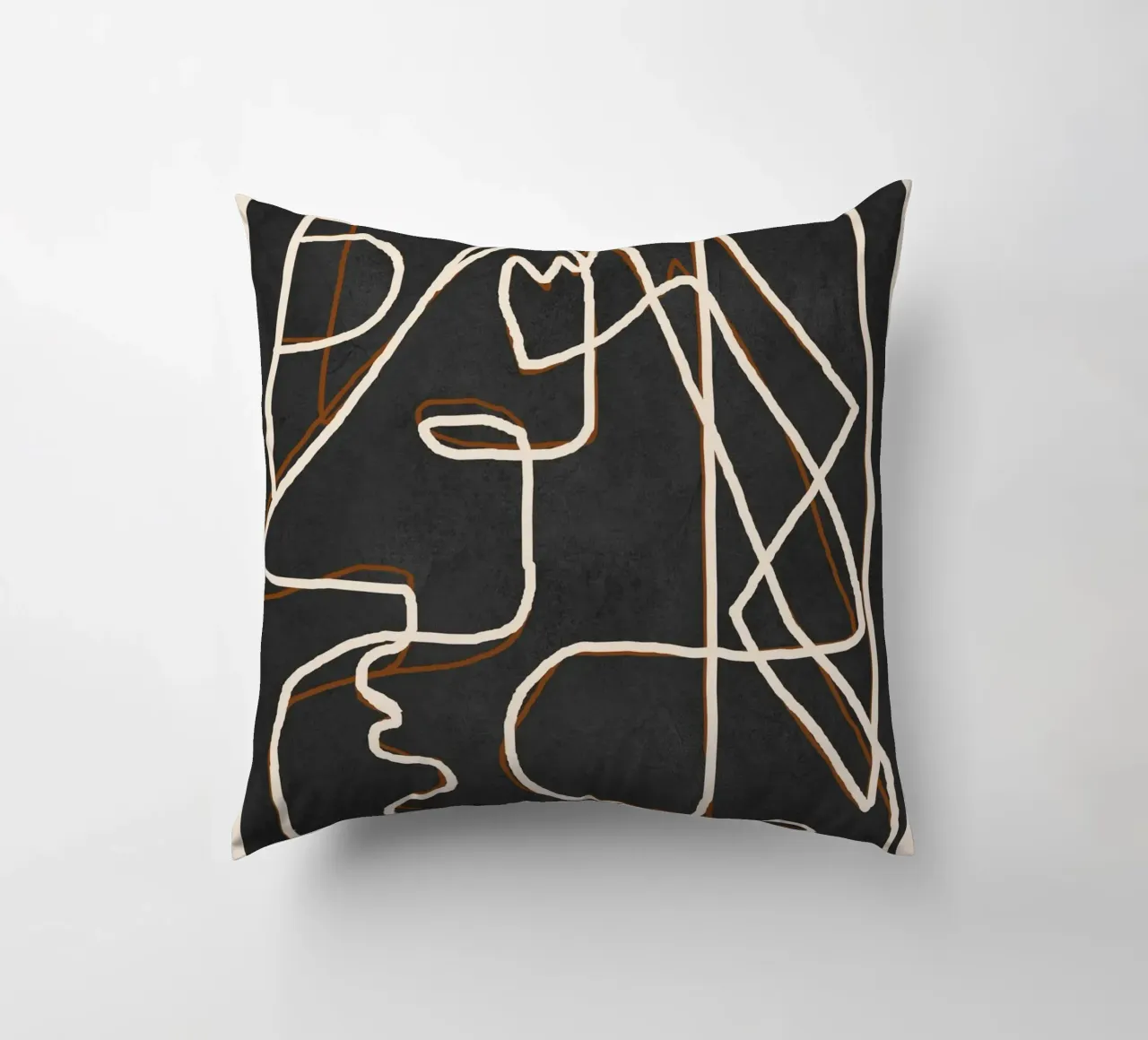 Abstract Face Sketch 1 cuscino da Nadjaa