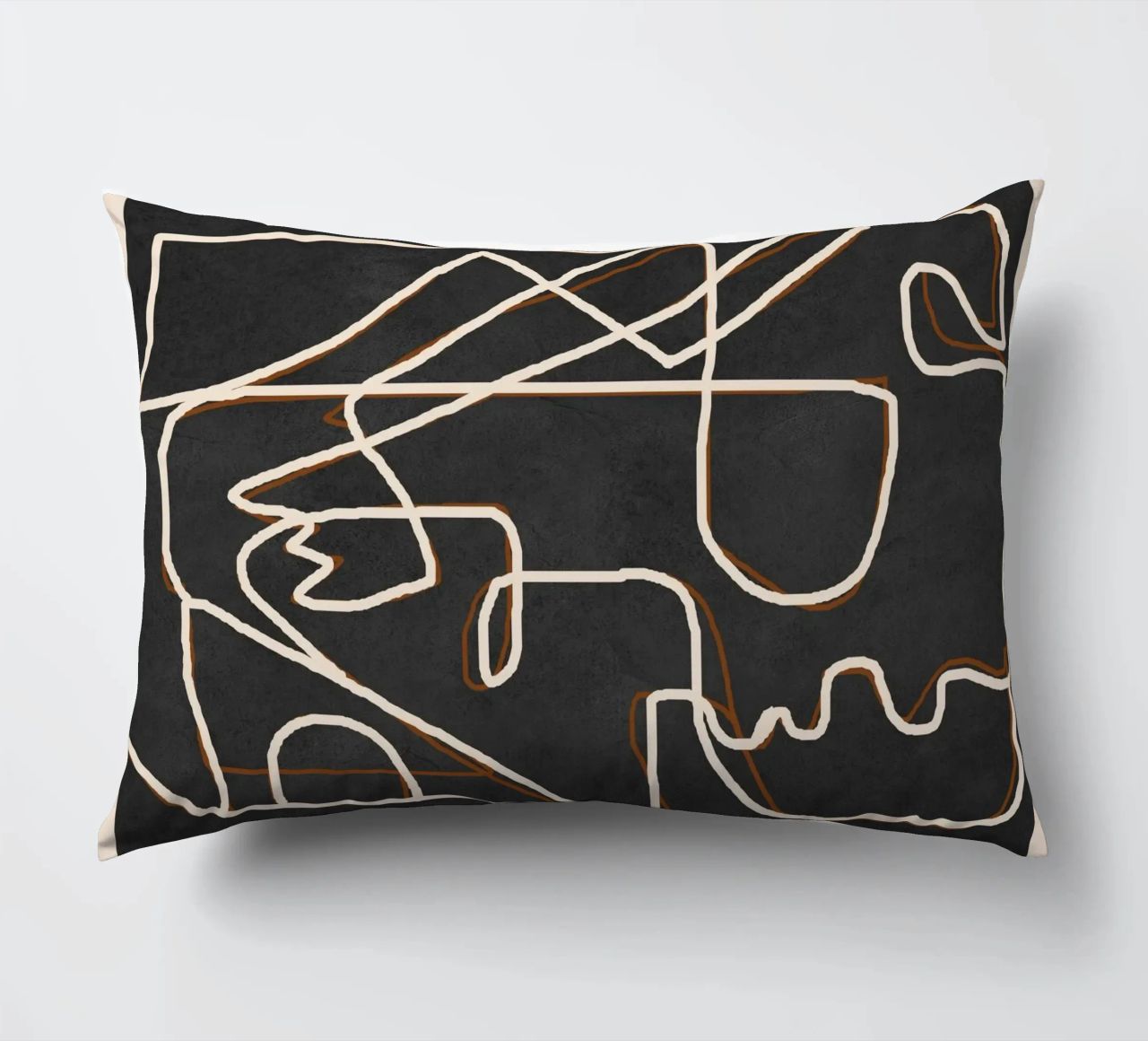 Abstract Face Sketch 1 decorative cushion by Nadjaa