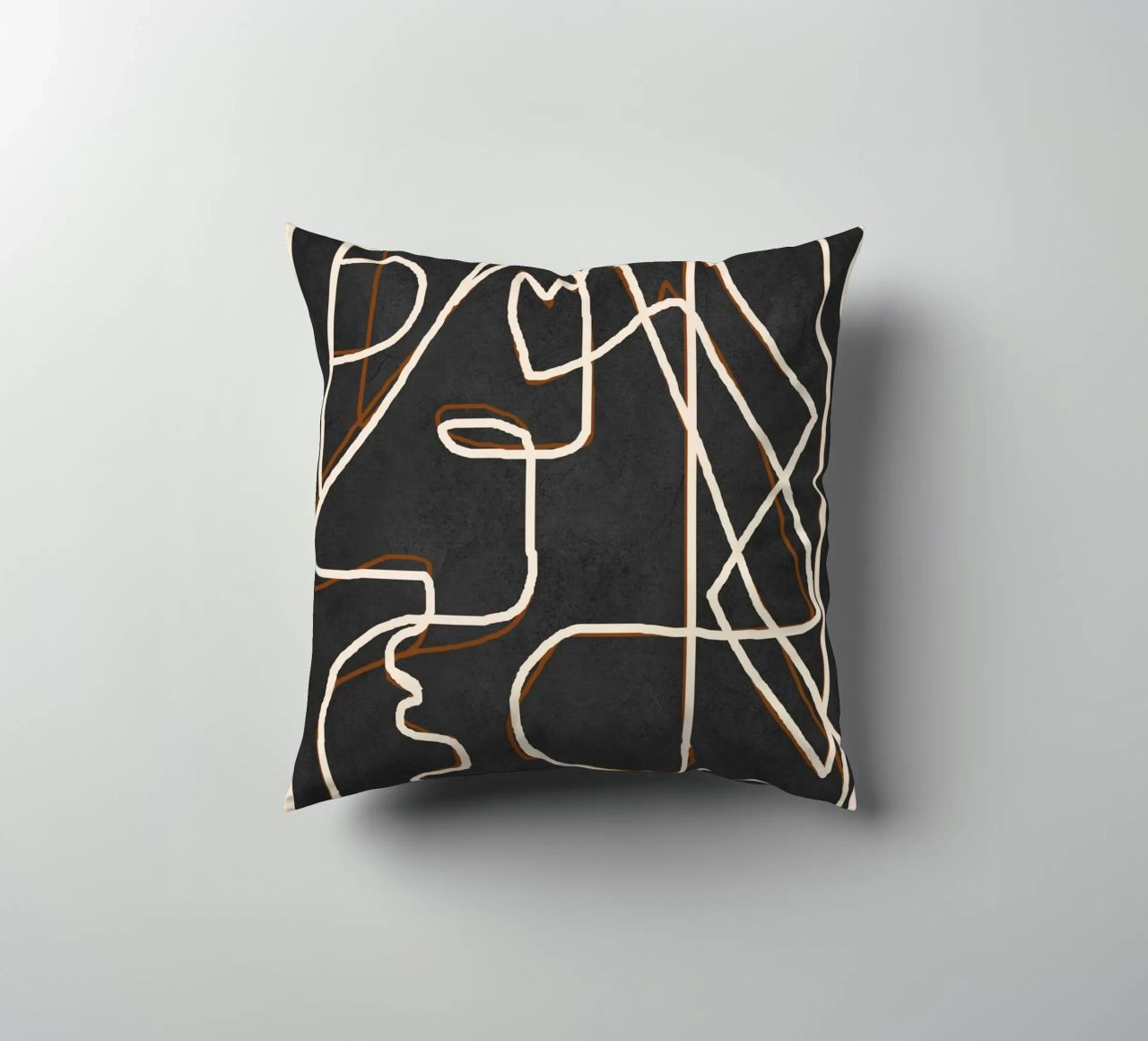 Abstract Face Sketch 1 decorative cushion by Nadjaa