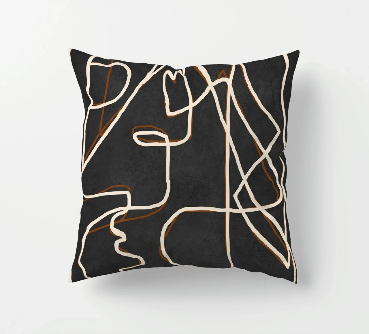 Abstract Face Sketch 1 decorative cushion by Nadjaa
