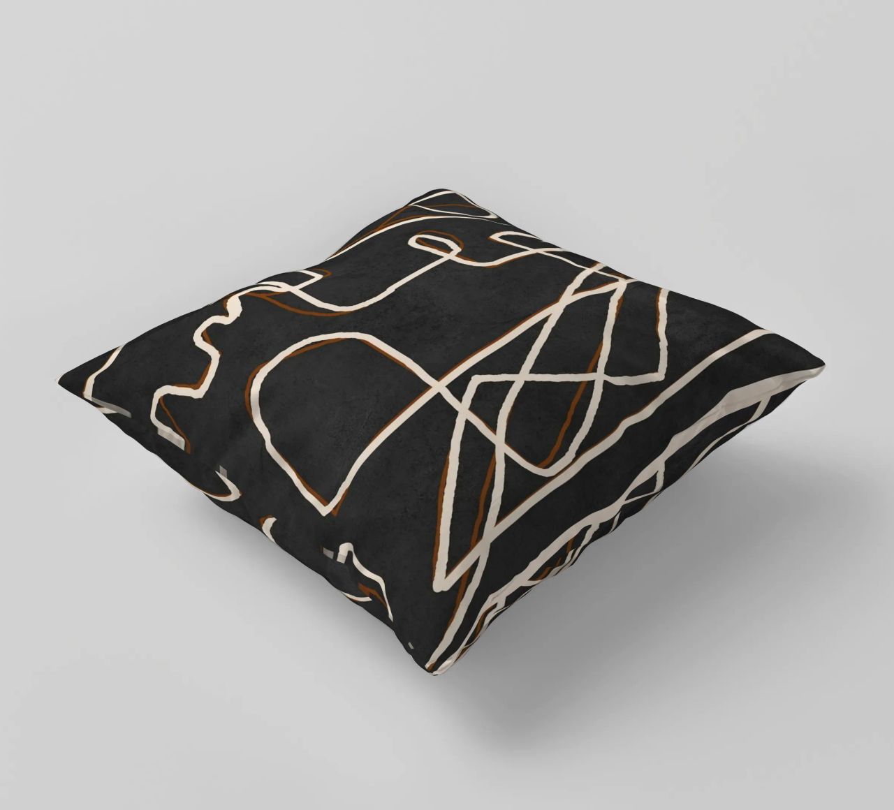 Abstract Face Sketch 1 decorative cushion by Nadjaa