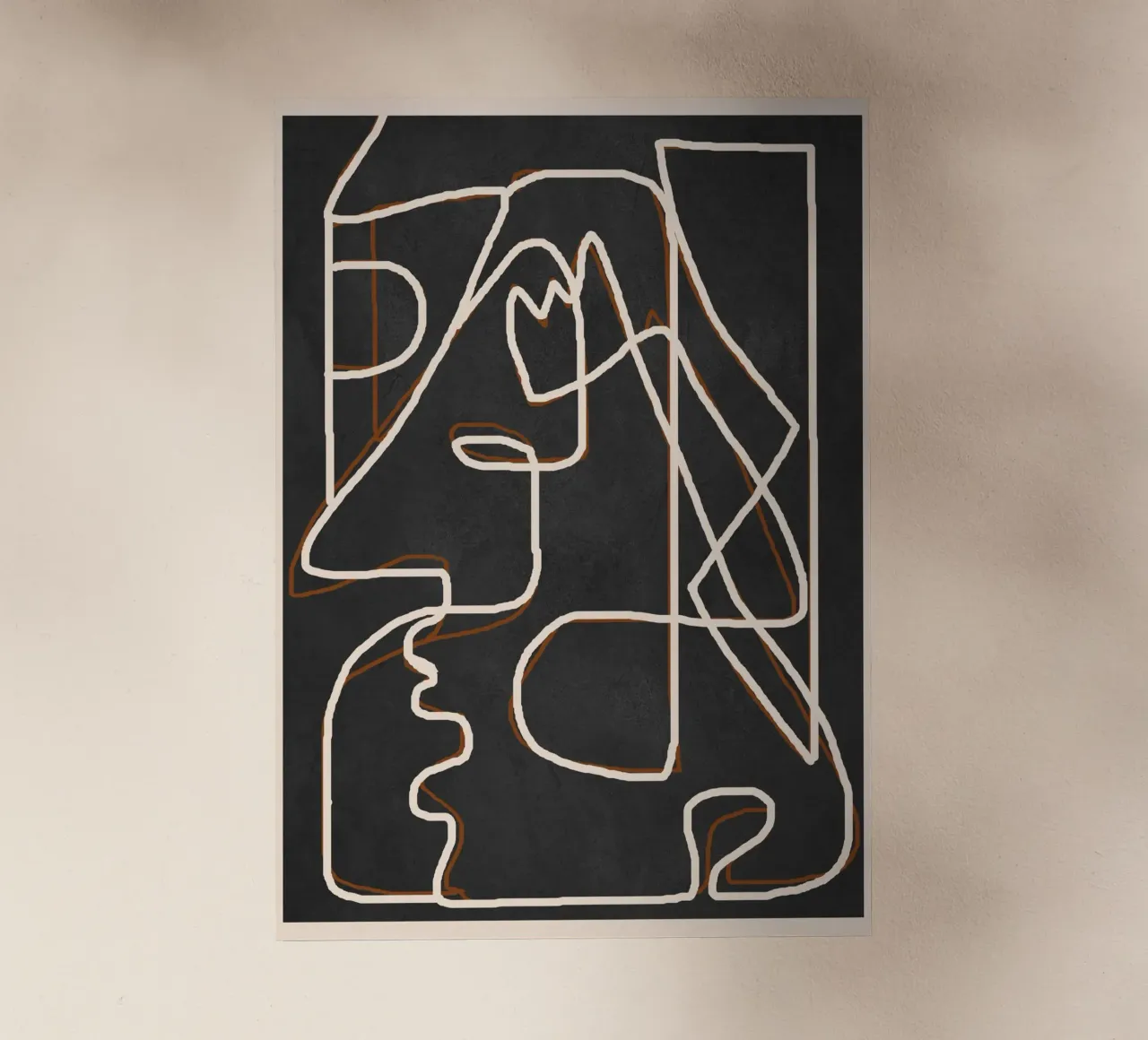 Abstract Face Sketch 1 pellicola backlit da Nadjaa