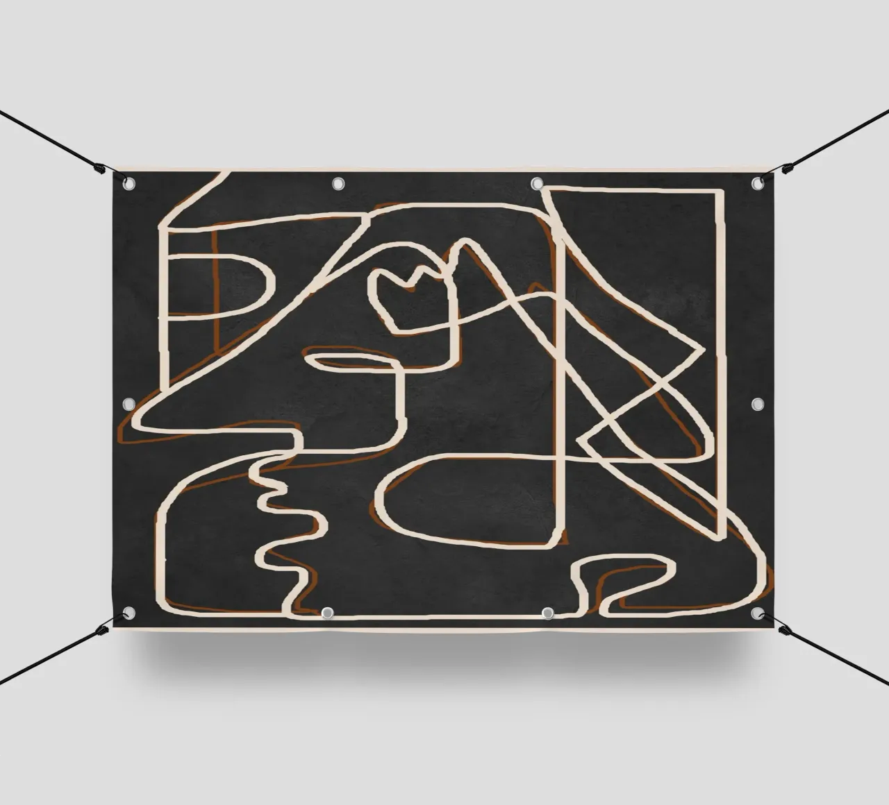 Abstract Face Sketch 1 telo in pvc da Nadjaa