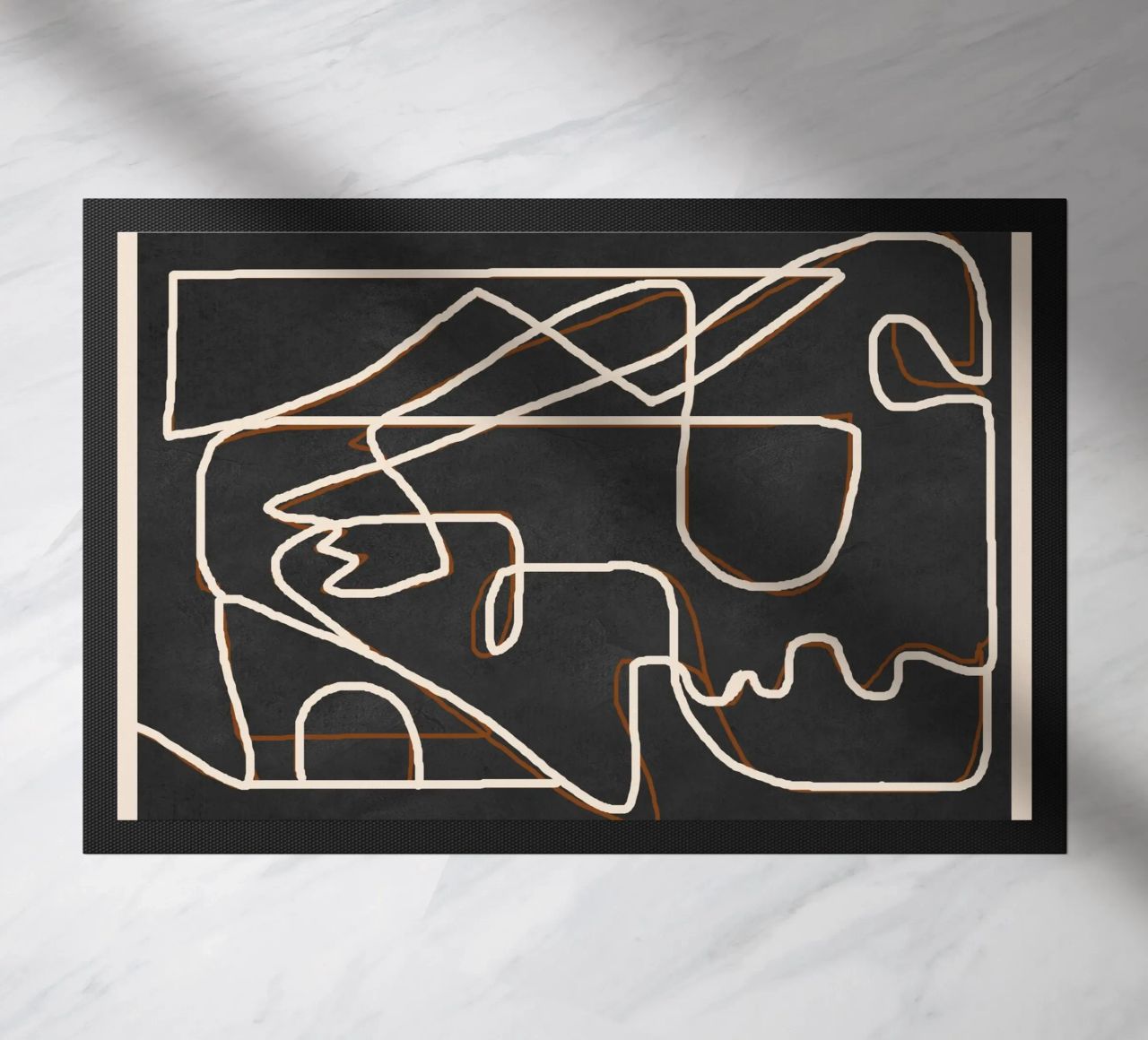 Abstract Face Sketch 1 doormat by Nadjaa