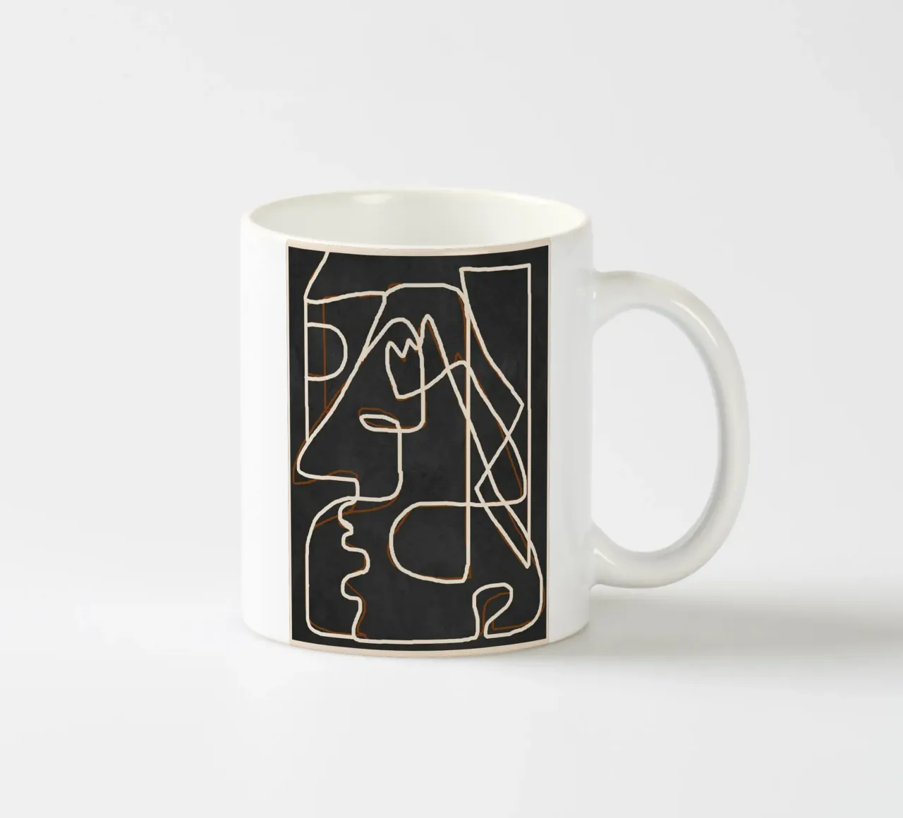 Abstract Face Sketch 1 tazza in ceramica da Nadjaa