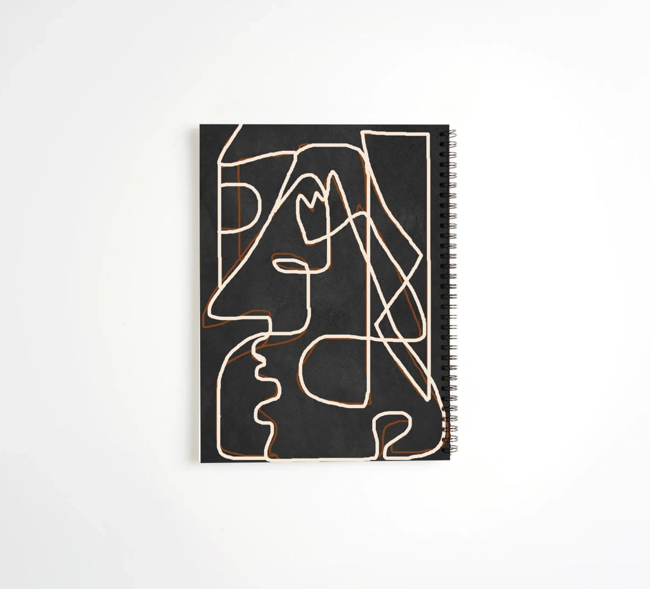 Abstract Face Sketch 1 spiral notebook by Nadjaa