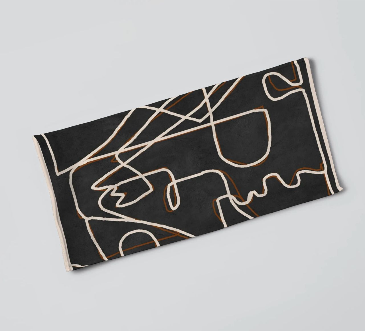 Abstract Face Sketch 1 towel by Nadjaa