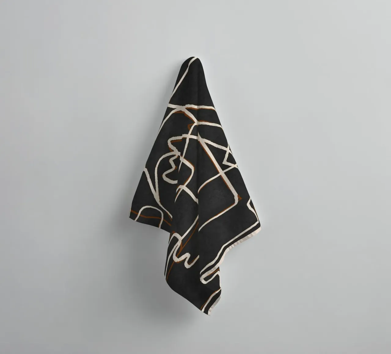 Abstract Face Sketch 1 serviette de bain de Nadjaa