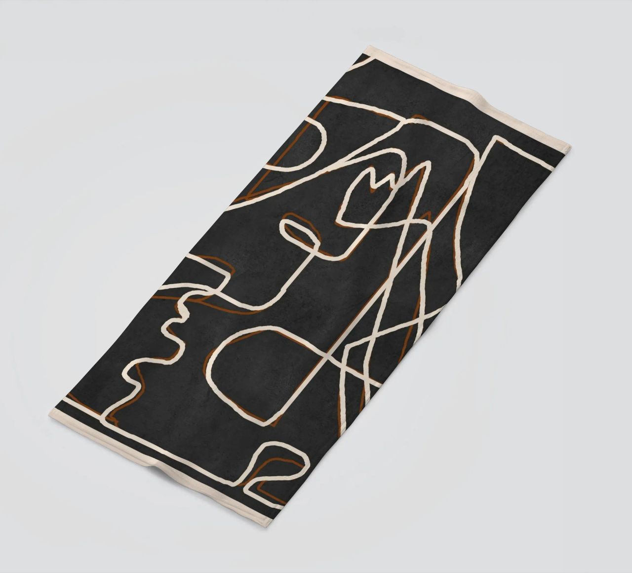 Abstract Face Sketch 1 beach towel by Nadjaa