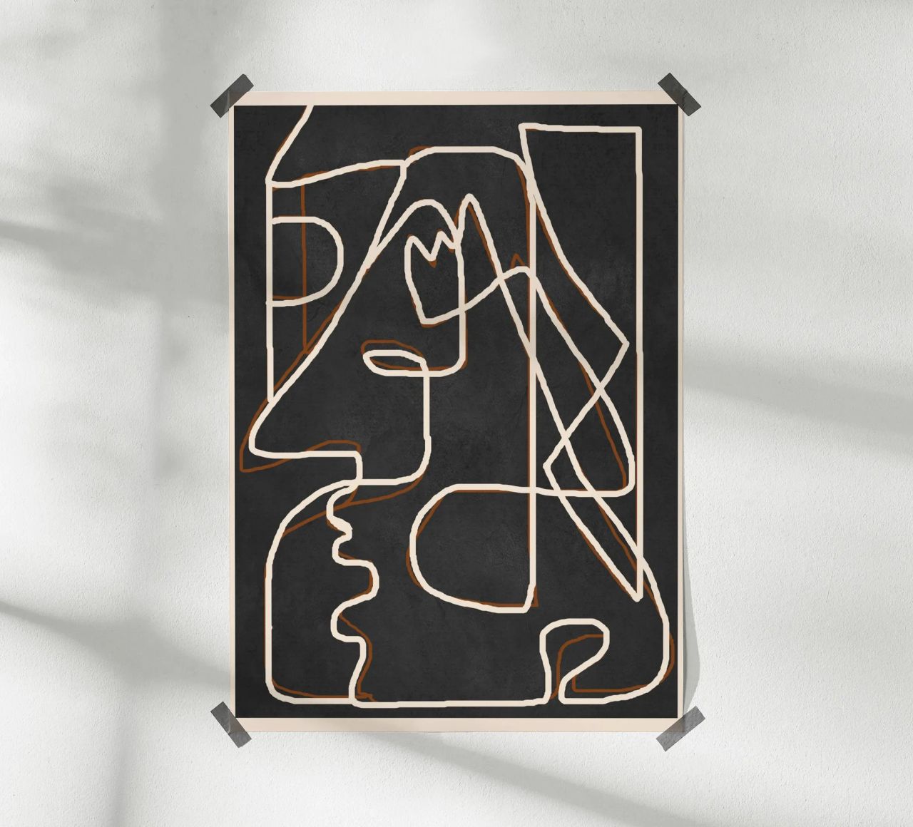 Abstract Face Sketch 1 poster by Nadjaa