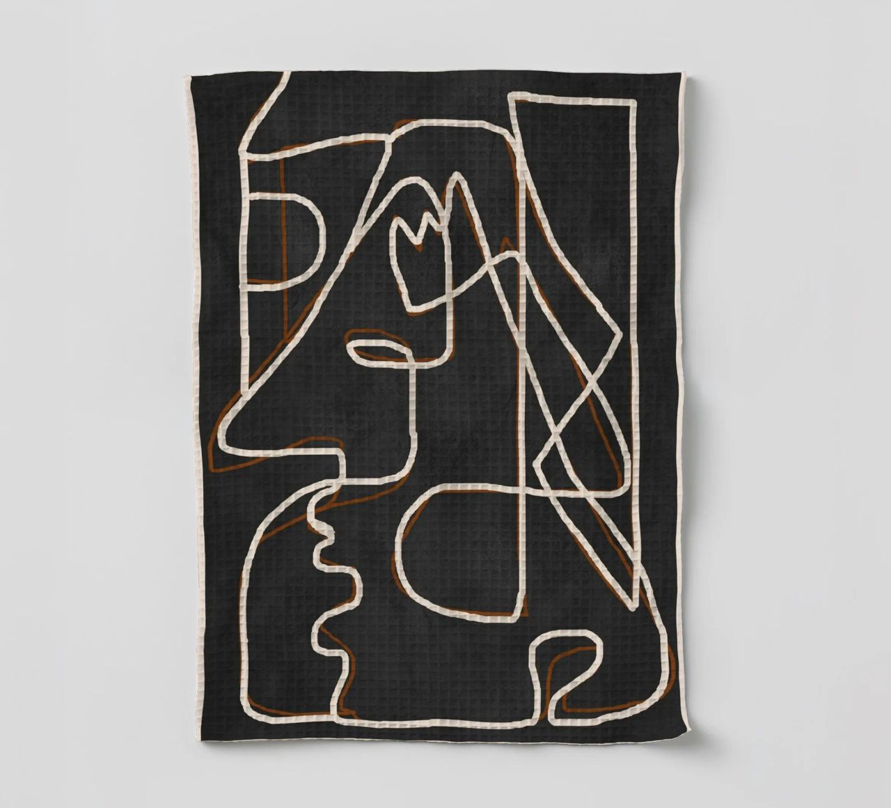 Abstract Face Sketch 1 tea towel by Nadjaa