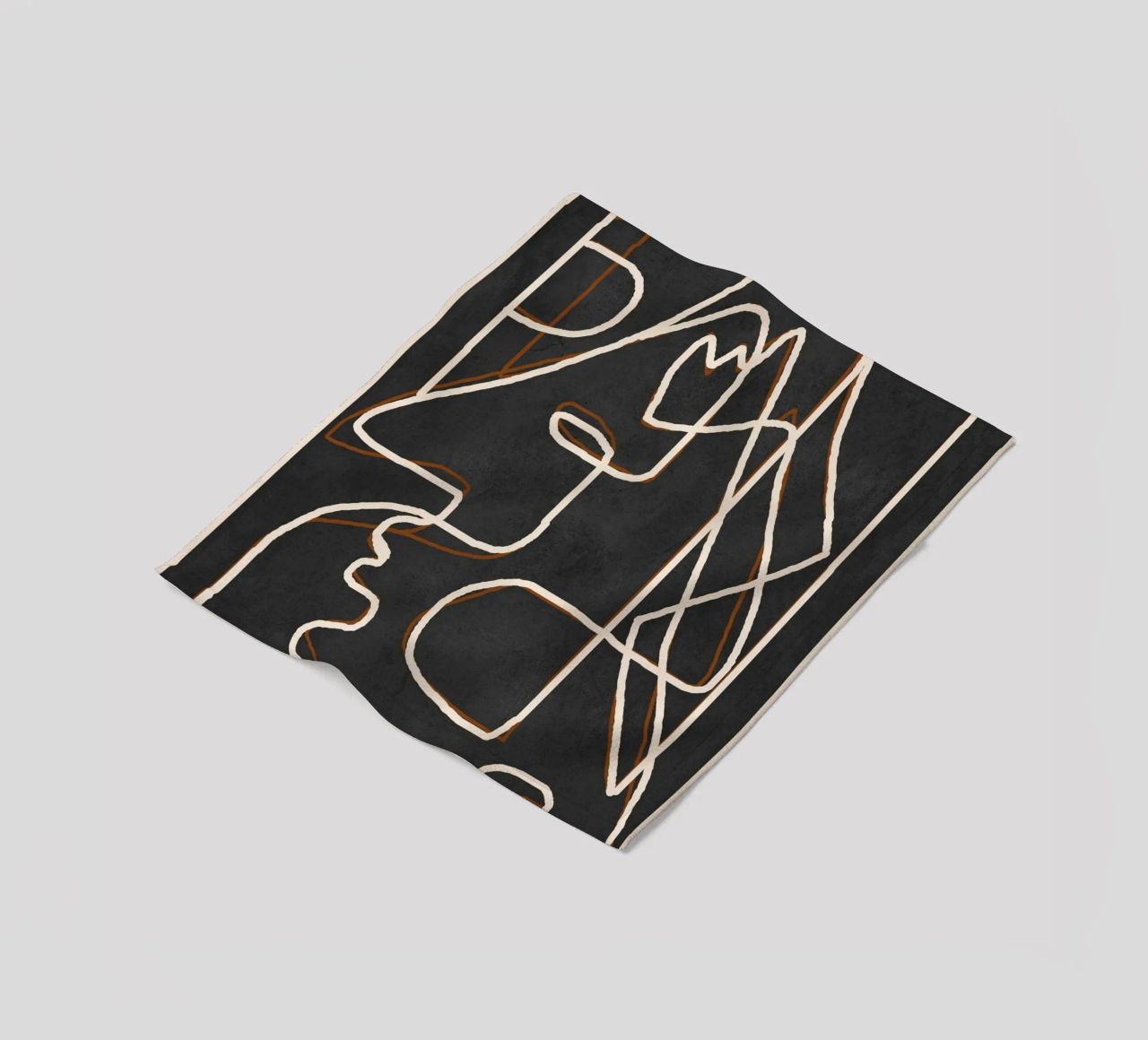 Abstract Face Sketch 1 fleece blanket by Nadjaa