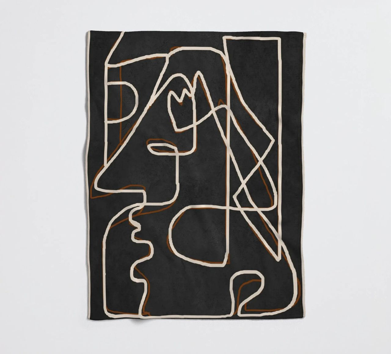 Abstract Face Sketch 1 fleece blanket by Nadjaa
