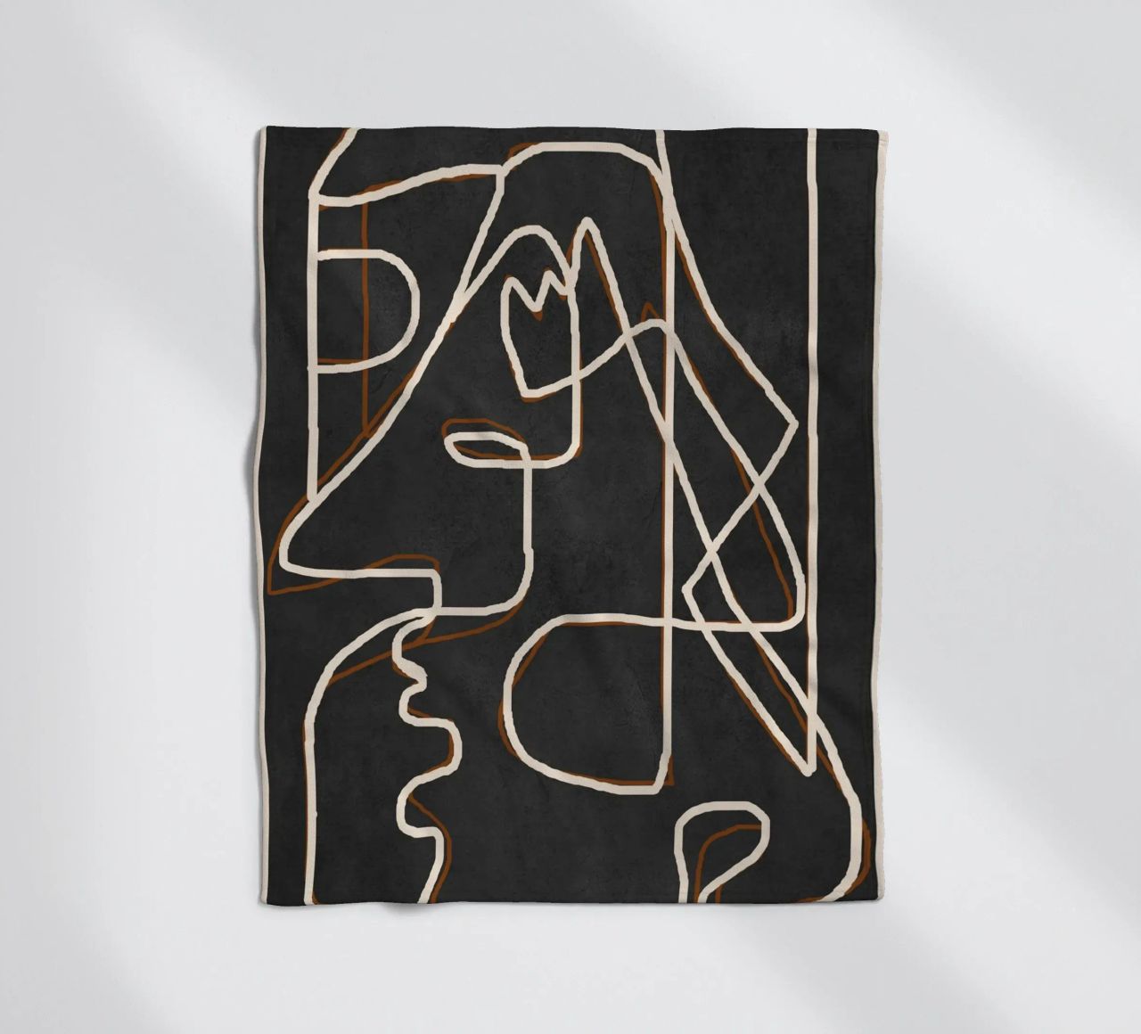 Abstract Face Sketch 1 fleece blanket by Nadjaa