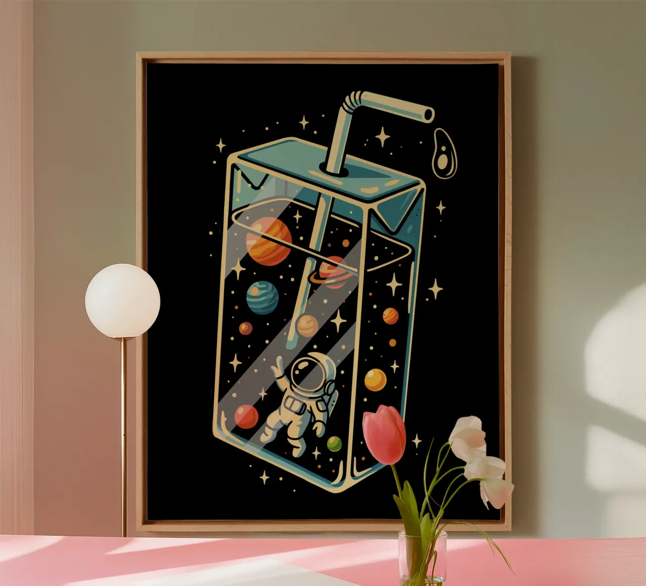 Astronaut In Space Juice canvas by LM2KONE