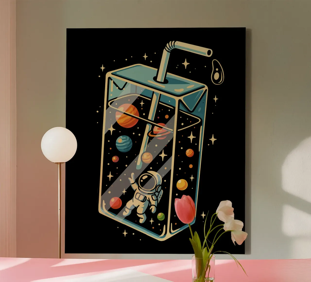 Astronaut In Space Juice canvas by LM2KONE