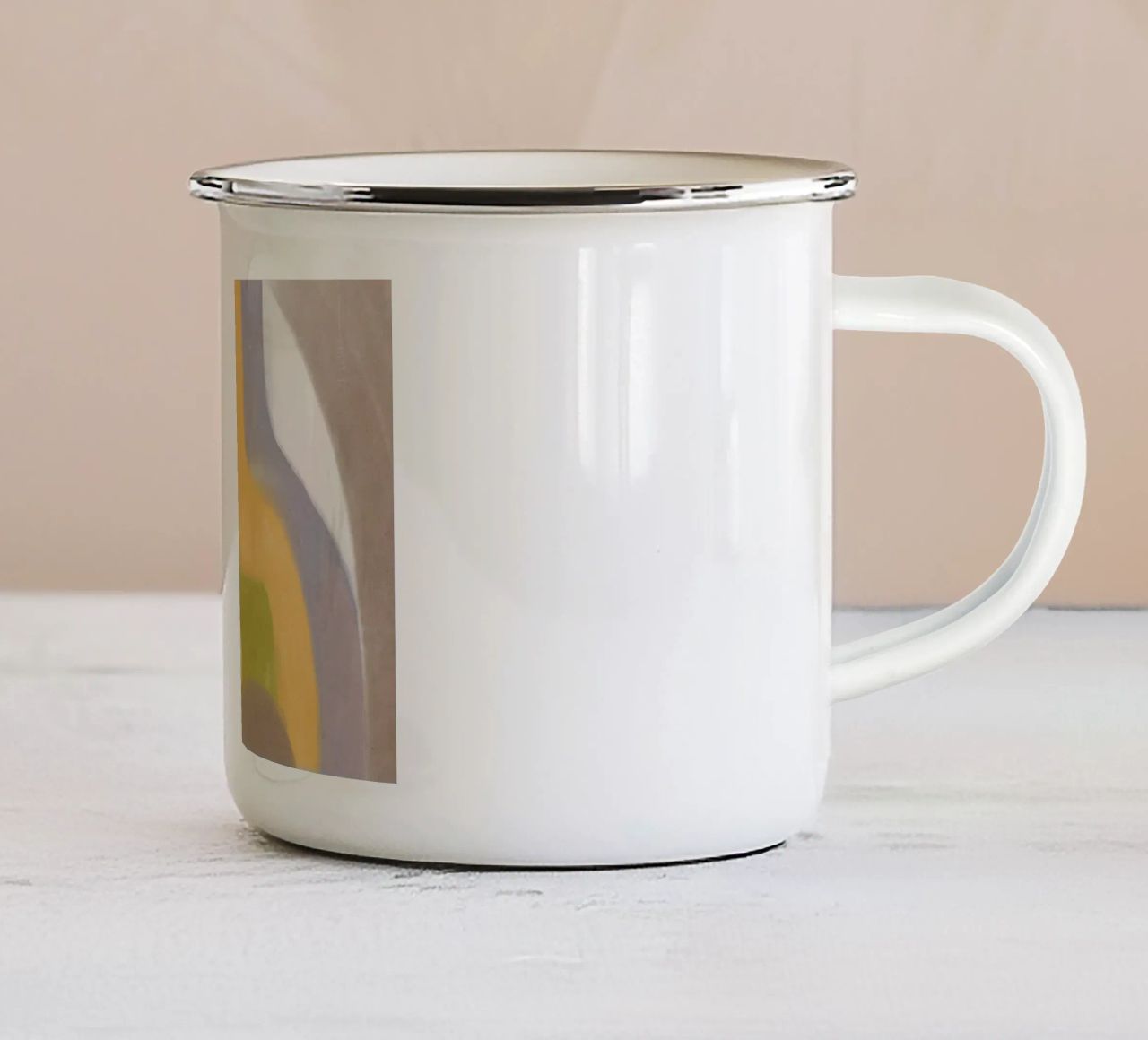 Flusso d'olio astratto 04 tazza in smalto da Little Dean