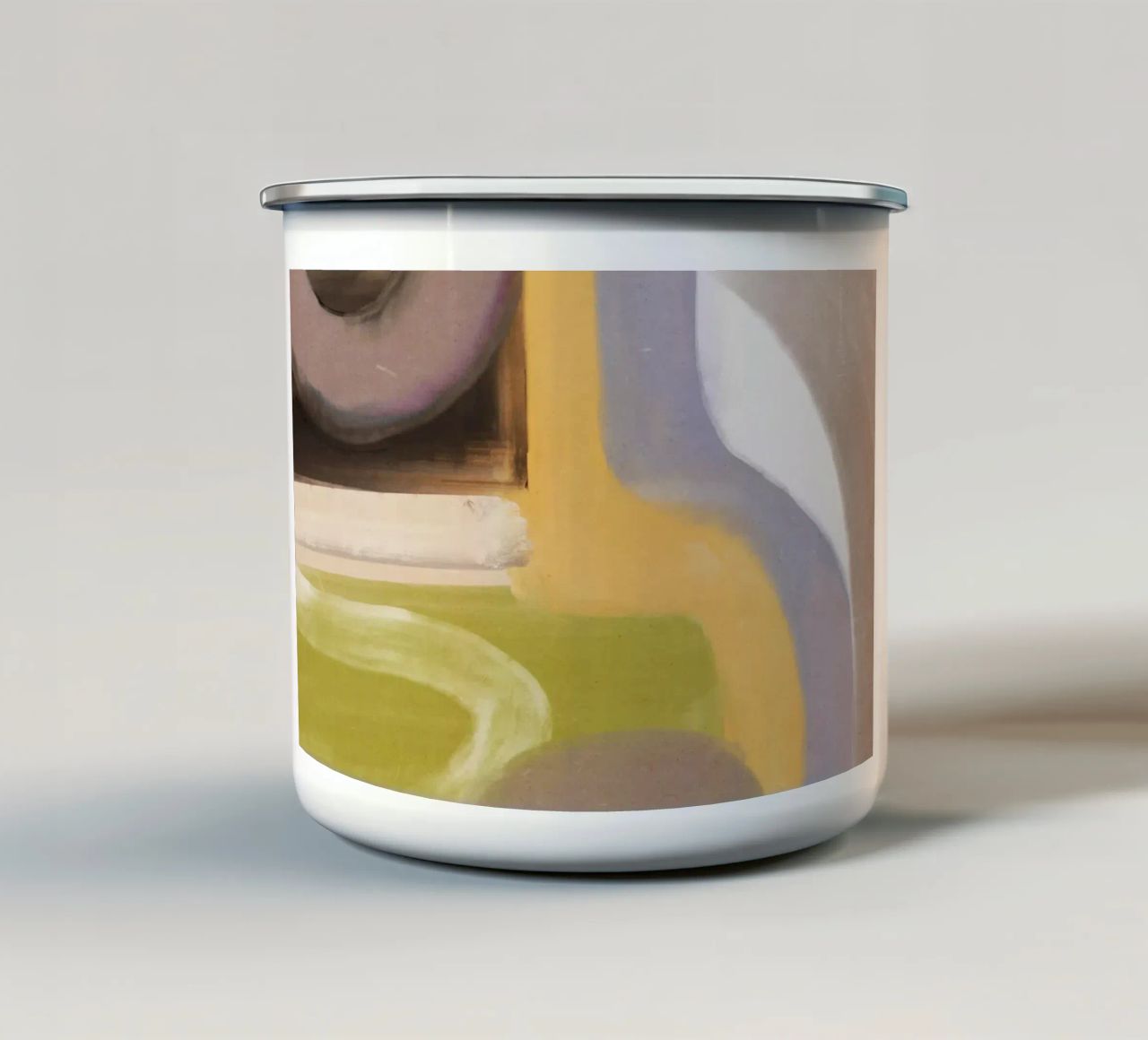 Flusso d'olio astratto 04 tazza in smalto da Little Dean