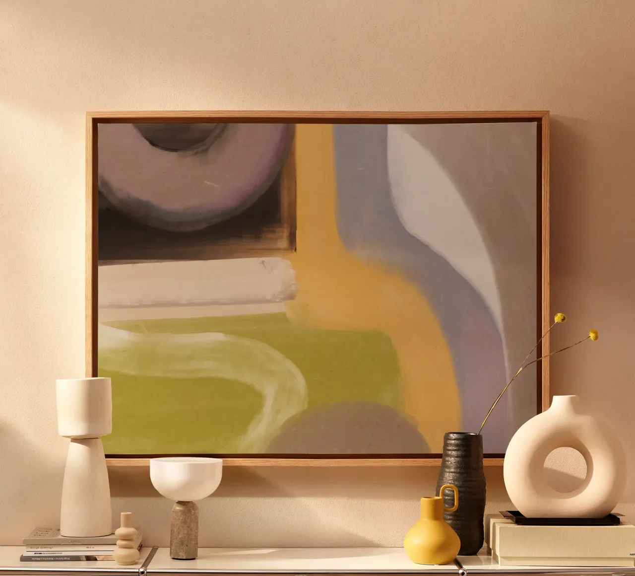 Flusso d'olio astratto 04 tela con Cornice a cassetta da Little Dean