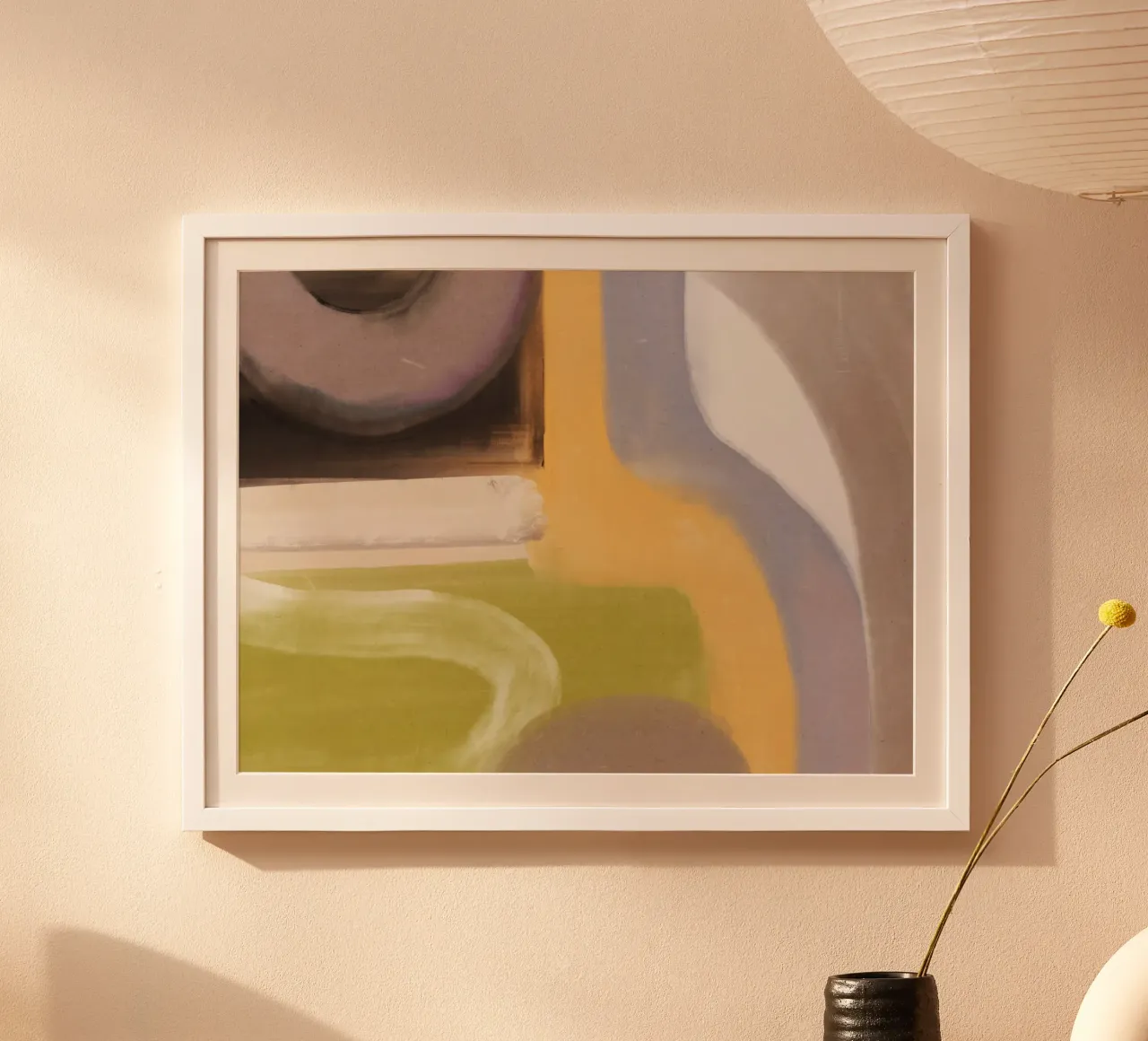 Flusso d'olio astratto 04 poster con telaio in legno da Little Dean