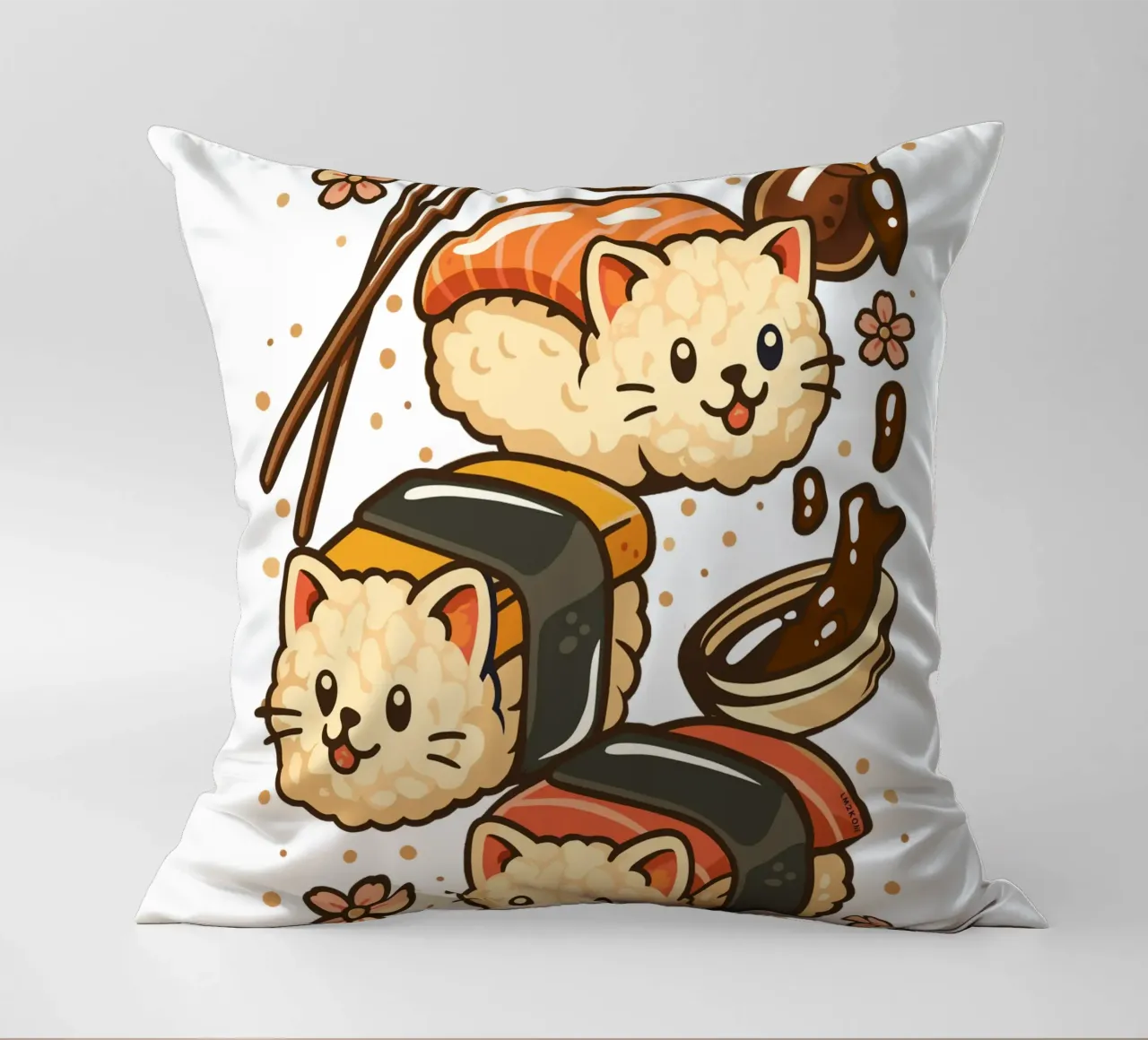 Gatti simpatici di sushi cuscino da LM2KONE