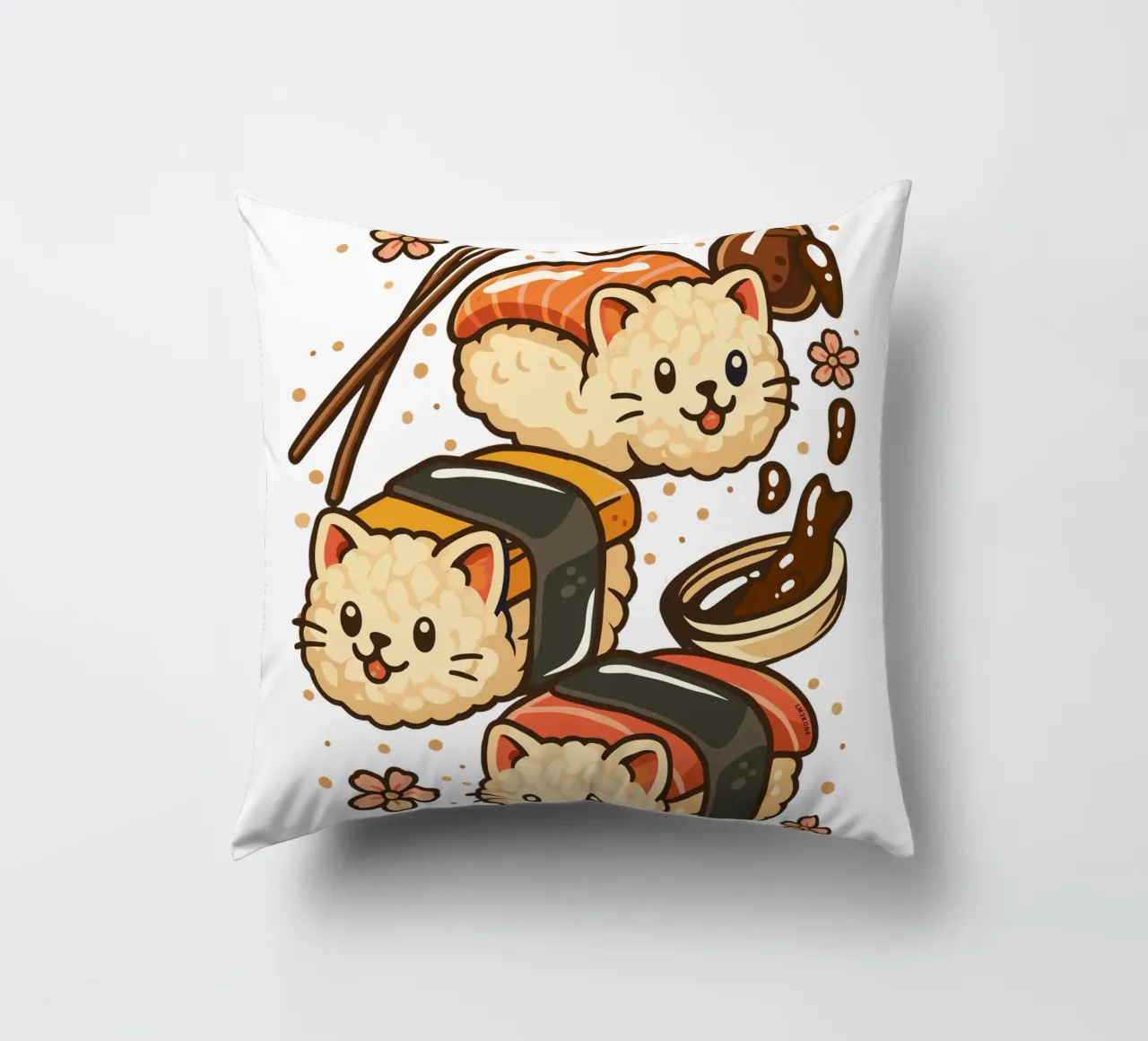 Gatti simpatici di sushi cuscino da LM2KONE
