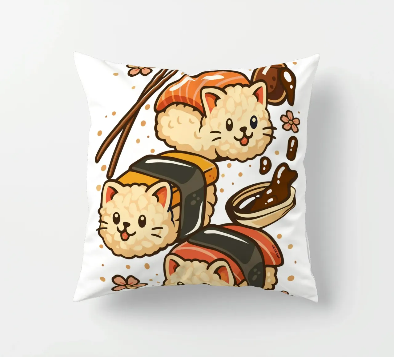 Gatti simpatici di sushi cuscino da LM2KONE