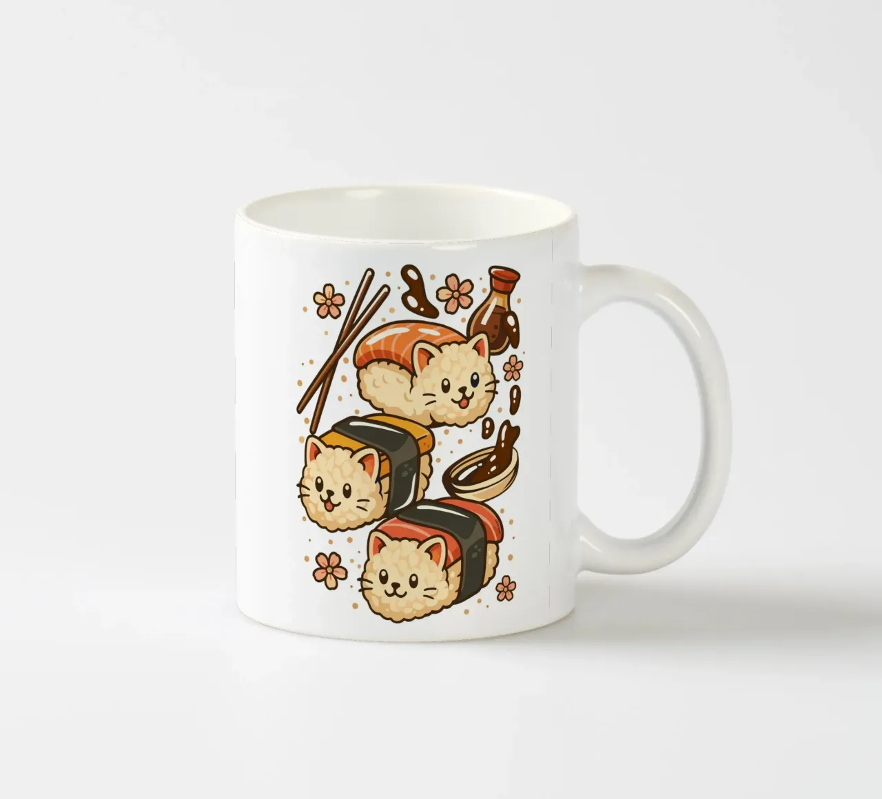 Gatti simpatici di sushi tazza in ceramica da LM2KONE