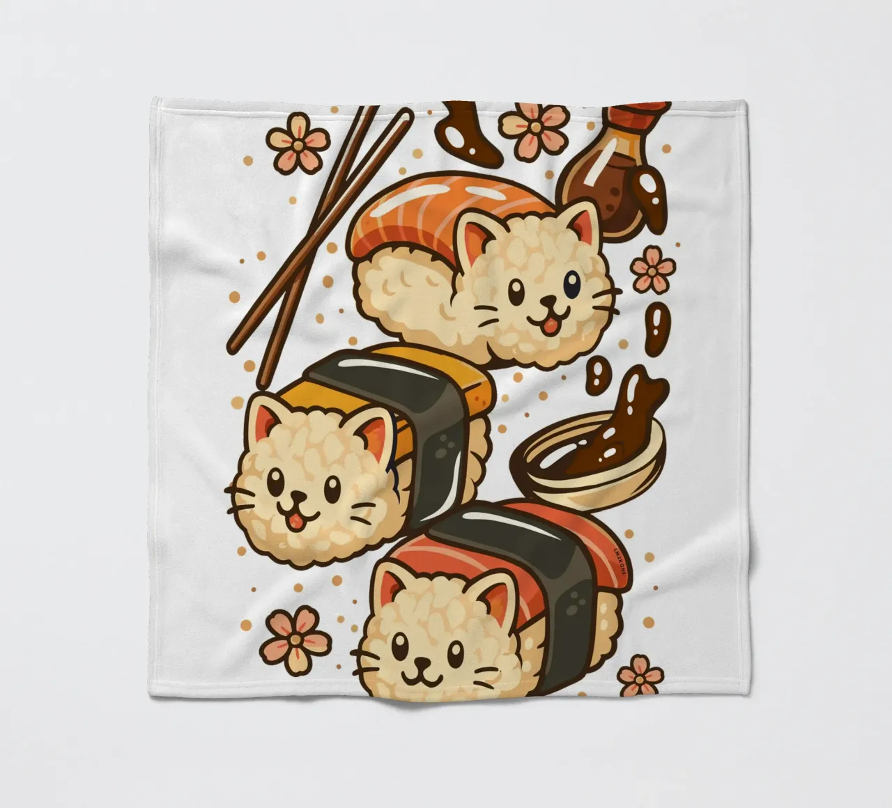 Gatti simpatici di sushi coperta in pile da LM2KONE