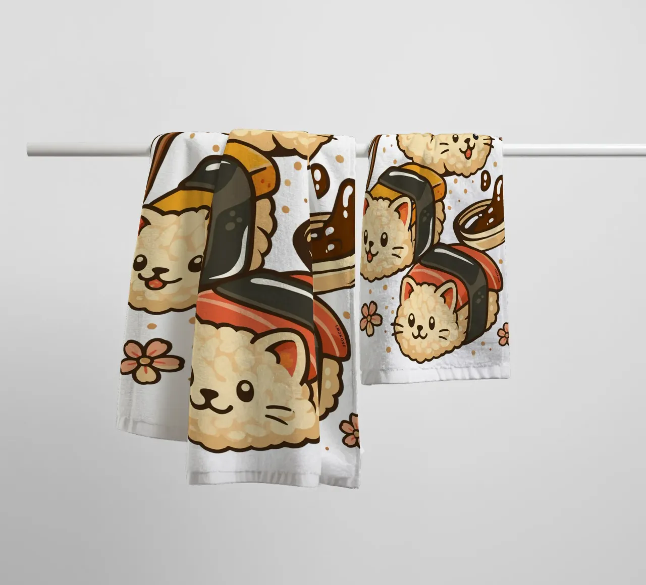 Gatti simpatici di sushi asciugamano da bagno da LM2KONE