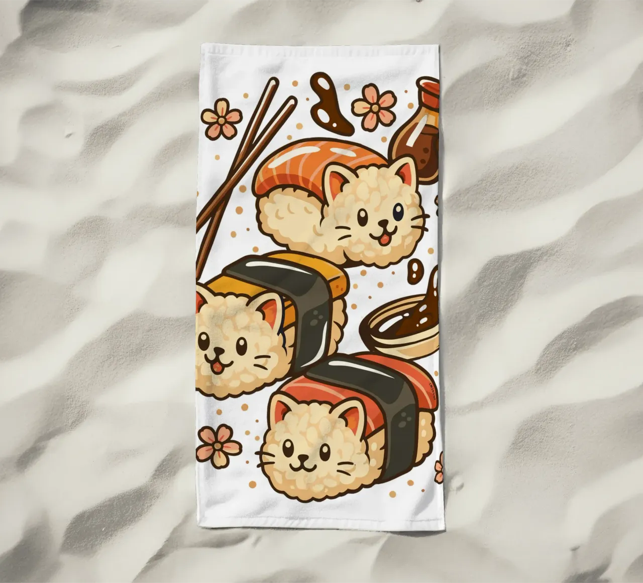 Gatti simpatici di sushi telo mare da LM2KONE