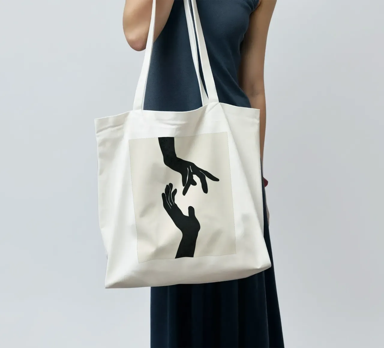 Abstract Hands borsa in juta da Nadjaa