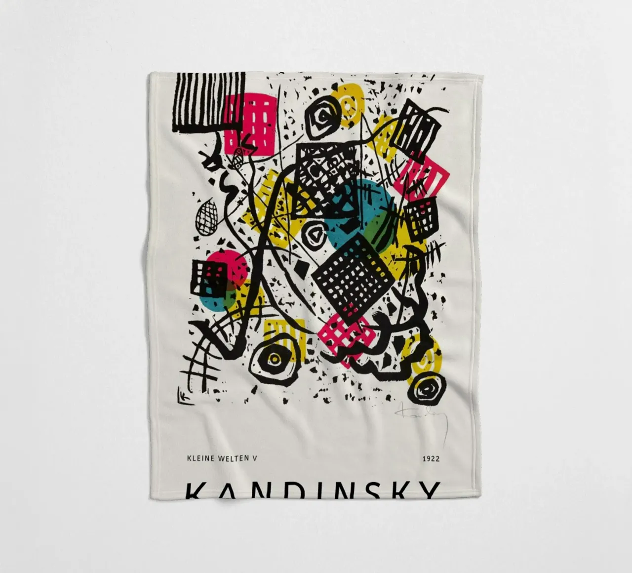 Kandinsky - Kleine Welten V coperta in pile da Vintage by JUNIQE