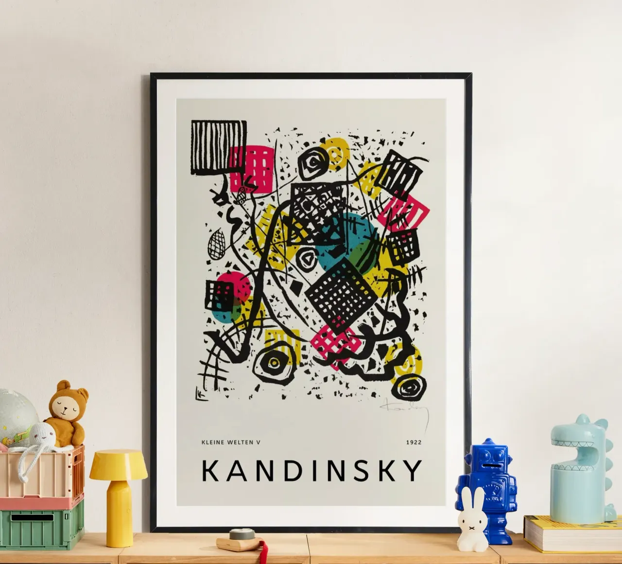 Kandinsky - Kleine Welten V poster con telaio in alluminio da Vintage by JUNIQE