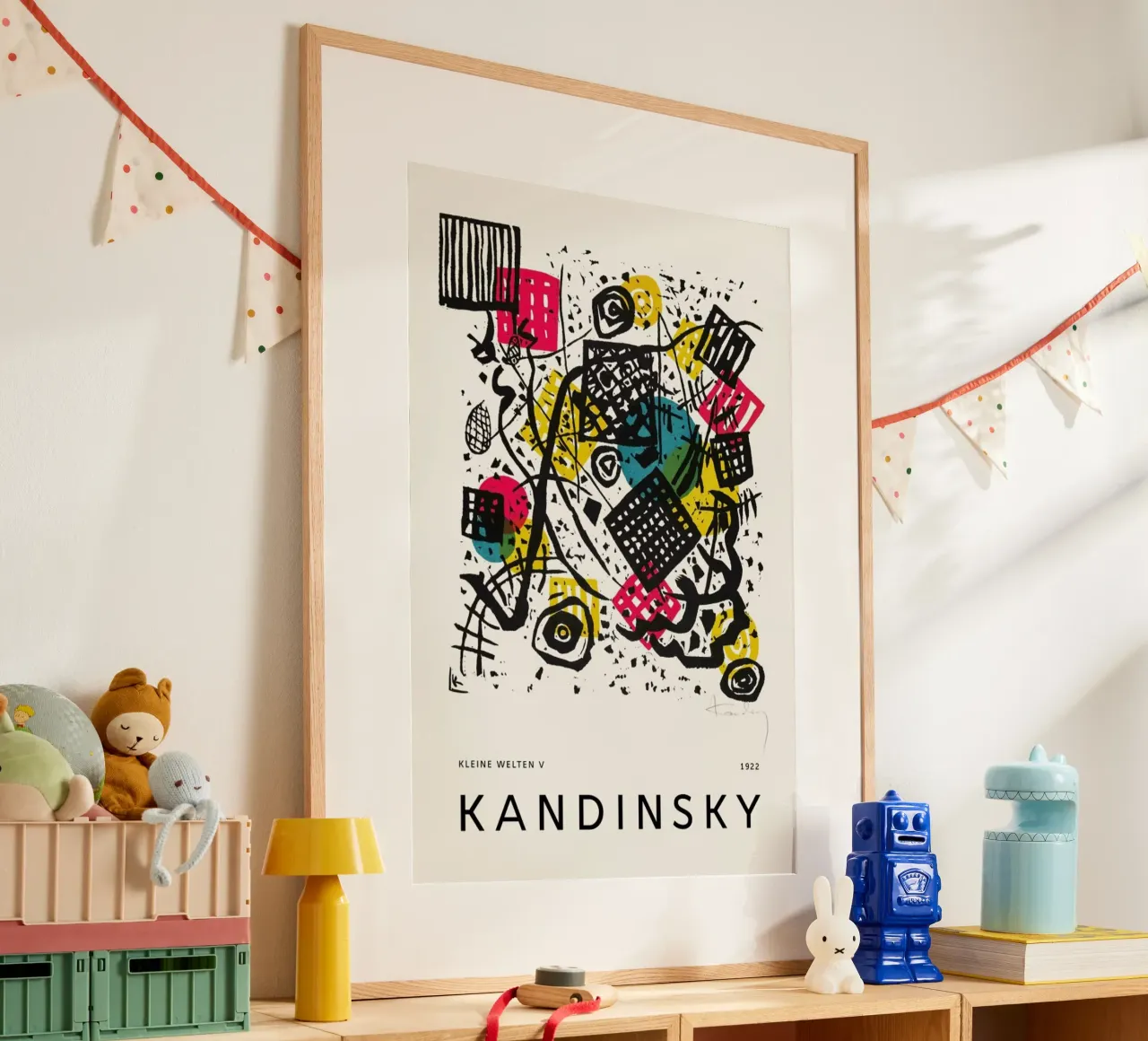 Kandinsky - Kleine Welten V poster con telaio in alluminio da Vintage by JUNIQE