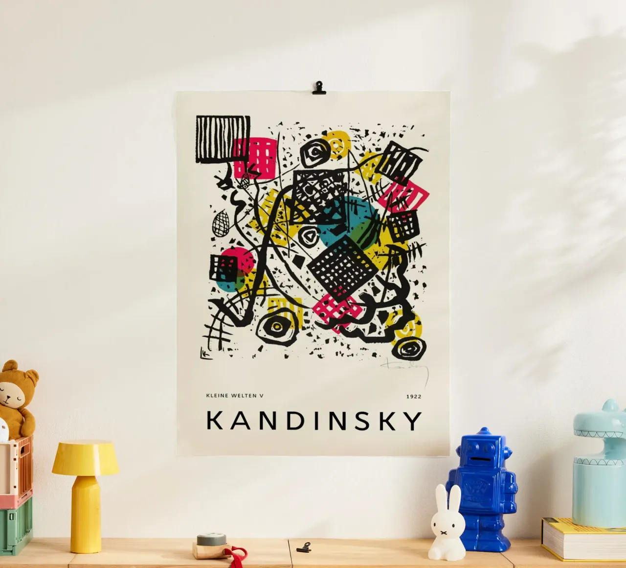 Kandinsky - Kleine Welten V poster con telaio in alluminio da Vintage by JUNIQE