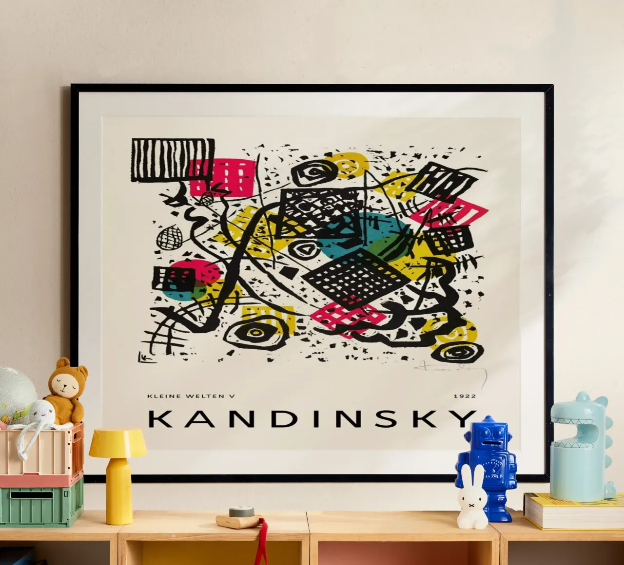 Kandinsky - Kleine Welten V poster con telaio in alluminio da Vintage by JUNIQE