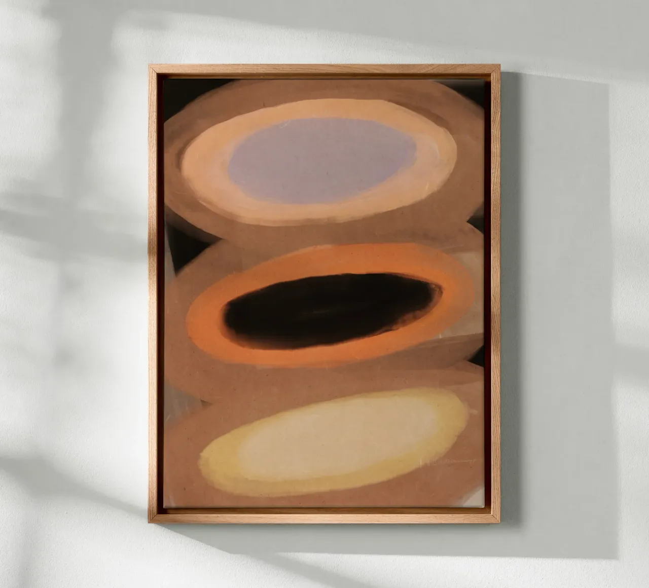 Abstract oil flow 06 canvas with Floater frame by Little Dean